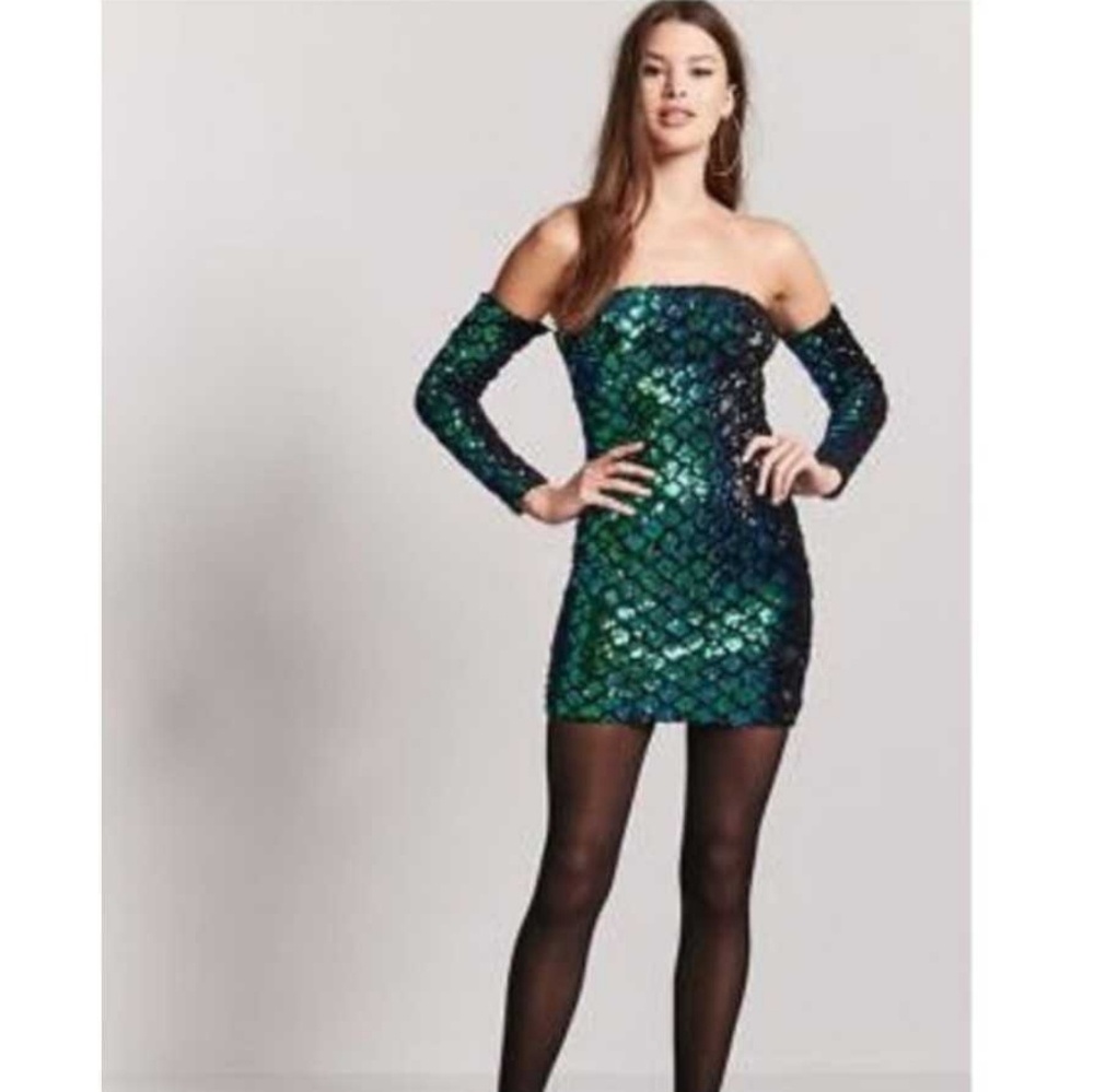 Sequin off shoulder dress